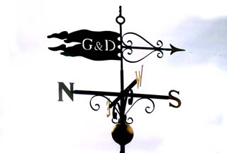 Pennant with Gold Leaf and Ball weather vane